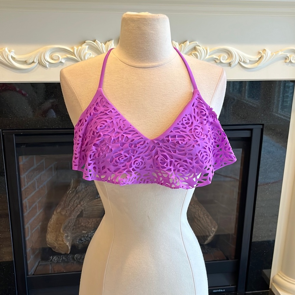 Bikini Swimsuit Top Purple Womens XS